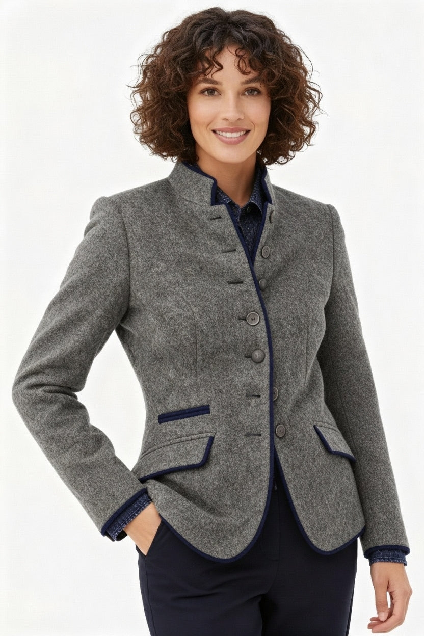 Dulcira | Multi-Button Women's Jacket Made Of Wool with Color Combination