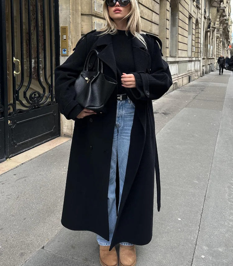 Dulcira | Women's Oversized Long Jacket with Lapel Collar