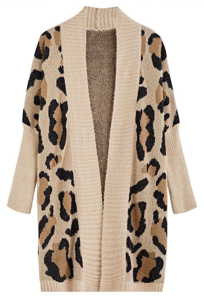 Dulcira | Women's Lightweight Cardigan with Modern Leopard Print and Open Front