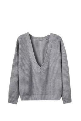 Dulcira | Women’s Knitted Sweater With Deep V-Neck and Casual Fit
