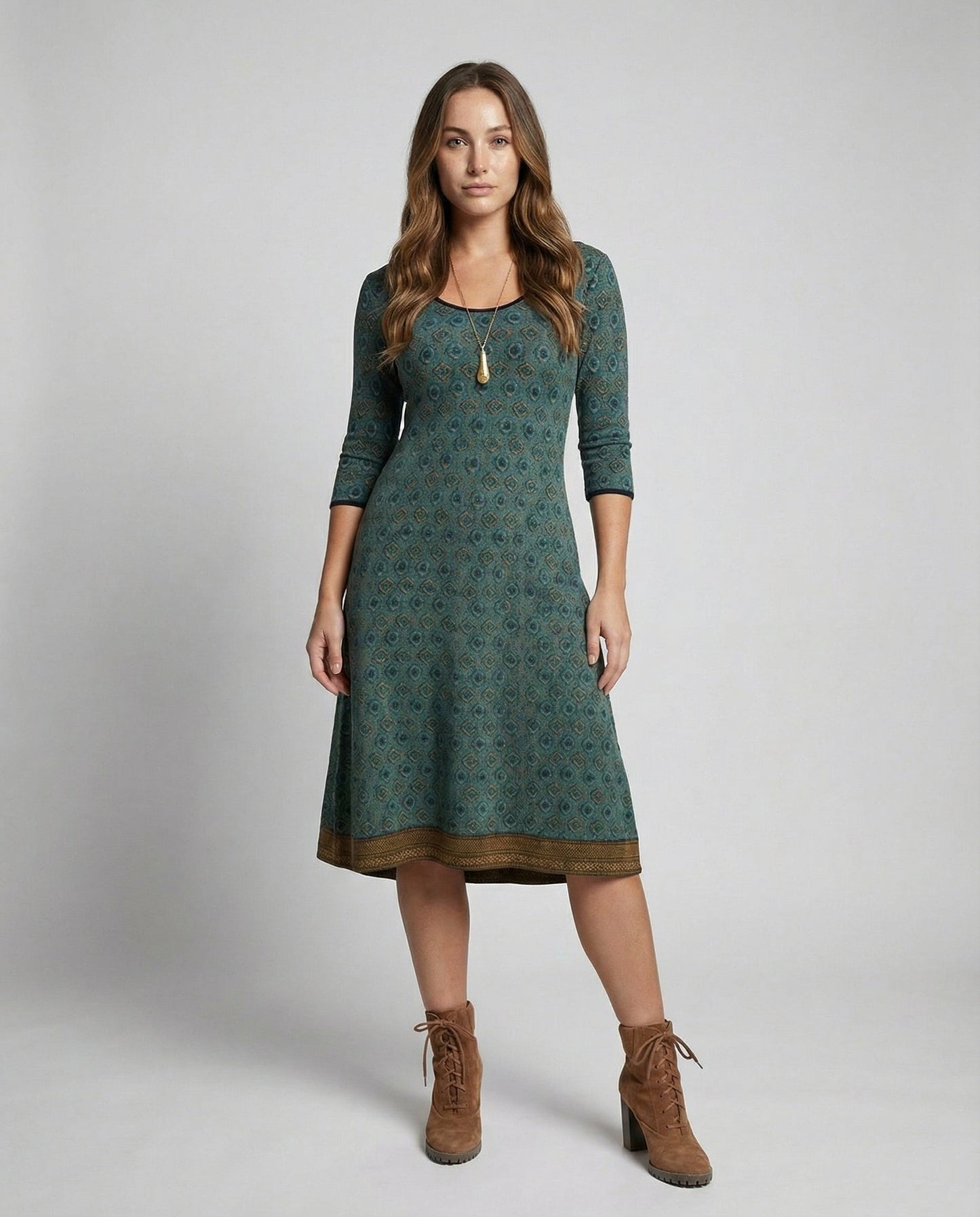 Dulcira | Geometric Printed Retro Dress Spandex & Microfiber