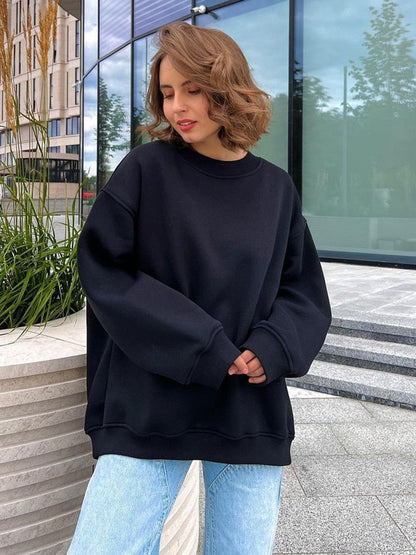 Dulcira | Women's Oversized Sweatshirt In Solid Color Design