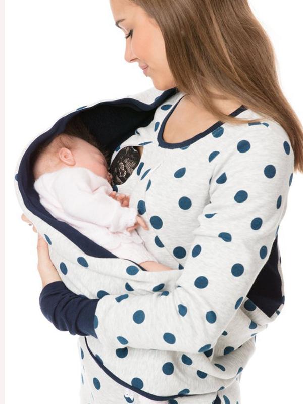 Dulcira | Maternity Chaps Nurse Sweatshirts Floral Print Bags Zipper Nursing Clothing