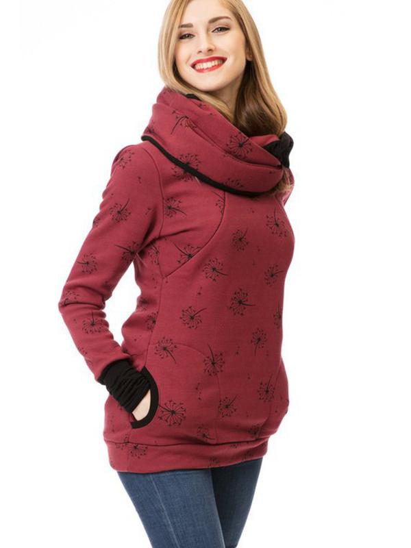 Dulcira | Maternity Chaps Nurse Sweatshirts Floral Print Bags Zipper Nursing Clothing
