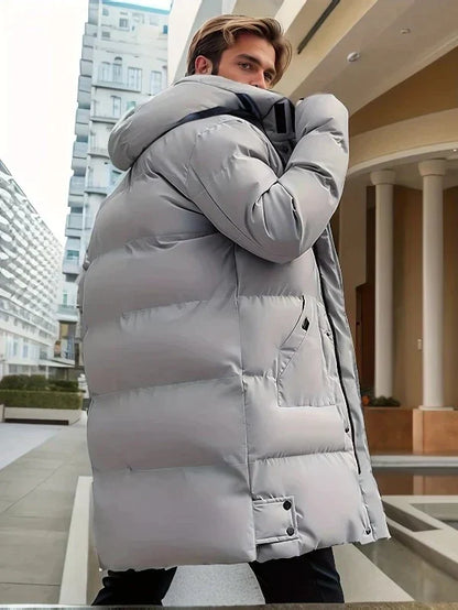Dulcira | Men's Puffer Winter Jacket - Hooded Long Design