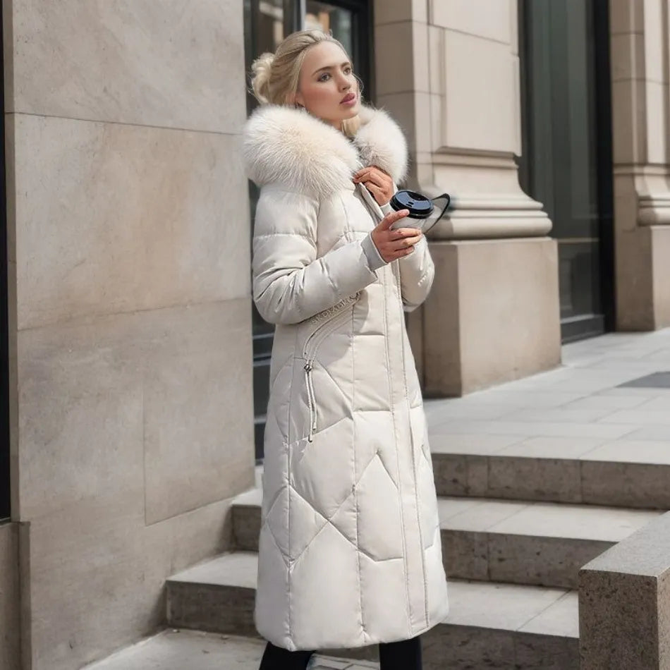 Dulcira | Long Winter Coat with Fur Hood