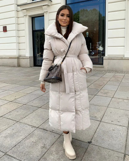 Dulcira | Long Puffer Jacket with Belt