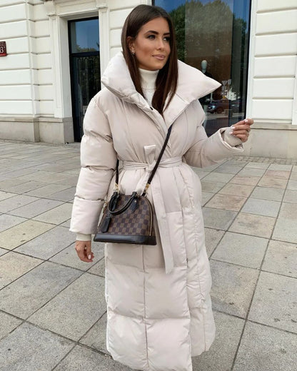 Dulcira | Long Puffer Jacket with Belt
