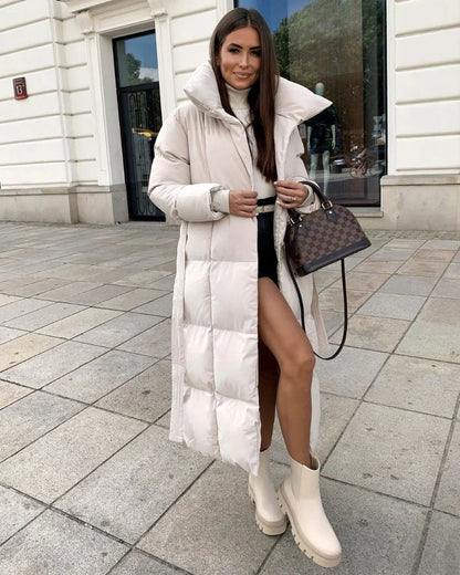 Dulcira | Long Puffer Jacket with Belt