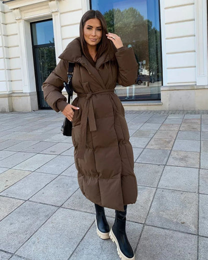 Dulcira | Long Puffer Jacket with Belt