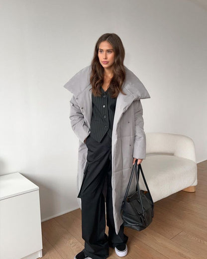 Dulcira | Long Puffer Jacket with Belt