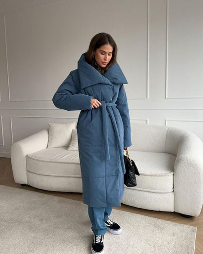Dulcira | Long Puffer Jacket with Belt