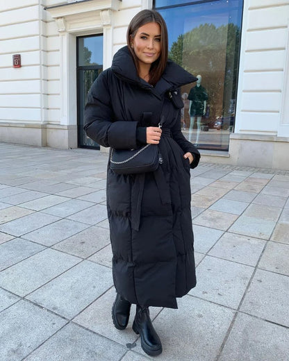 Dulcira | Long Puffer Jacket with Belt