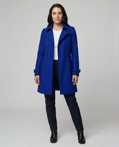 Ladies Wool Winter Coat with Classic Cut & Winter Design Dulcira