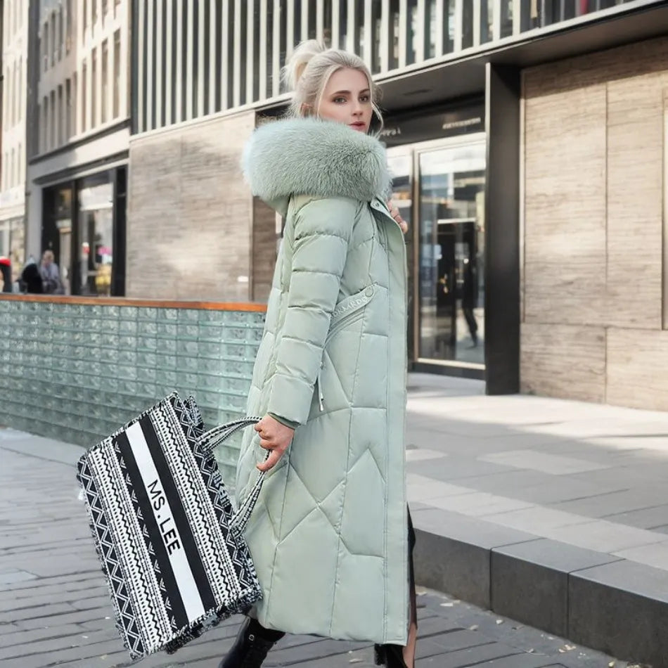 Dulcira | Long Winter Coat with Fur Hood