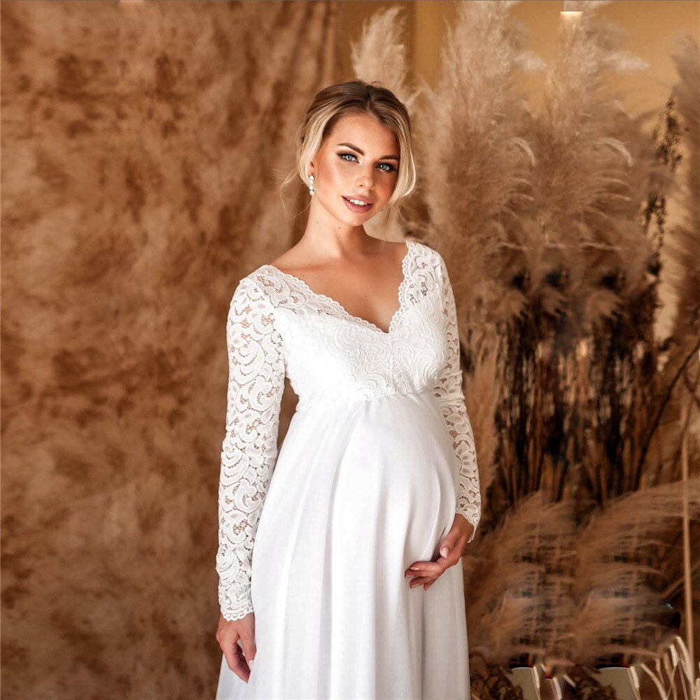 Dulcira | Elegant Lace Maxi Dress for Pregnant Women