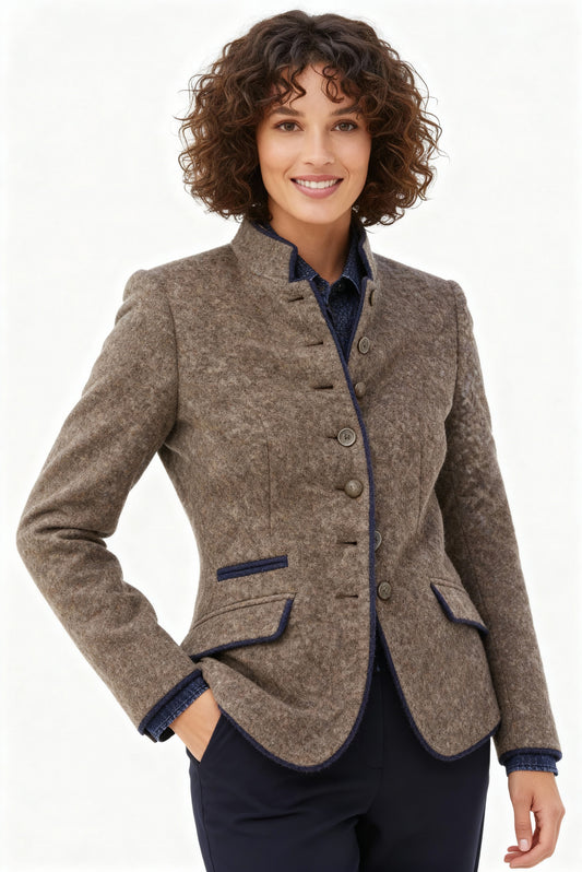 Dulcira | Multi-Button Women's Jacket Made Of Wool with Color Combination