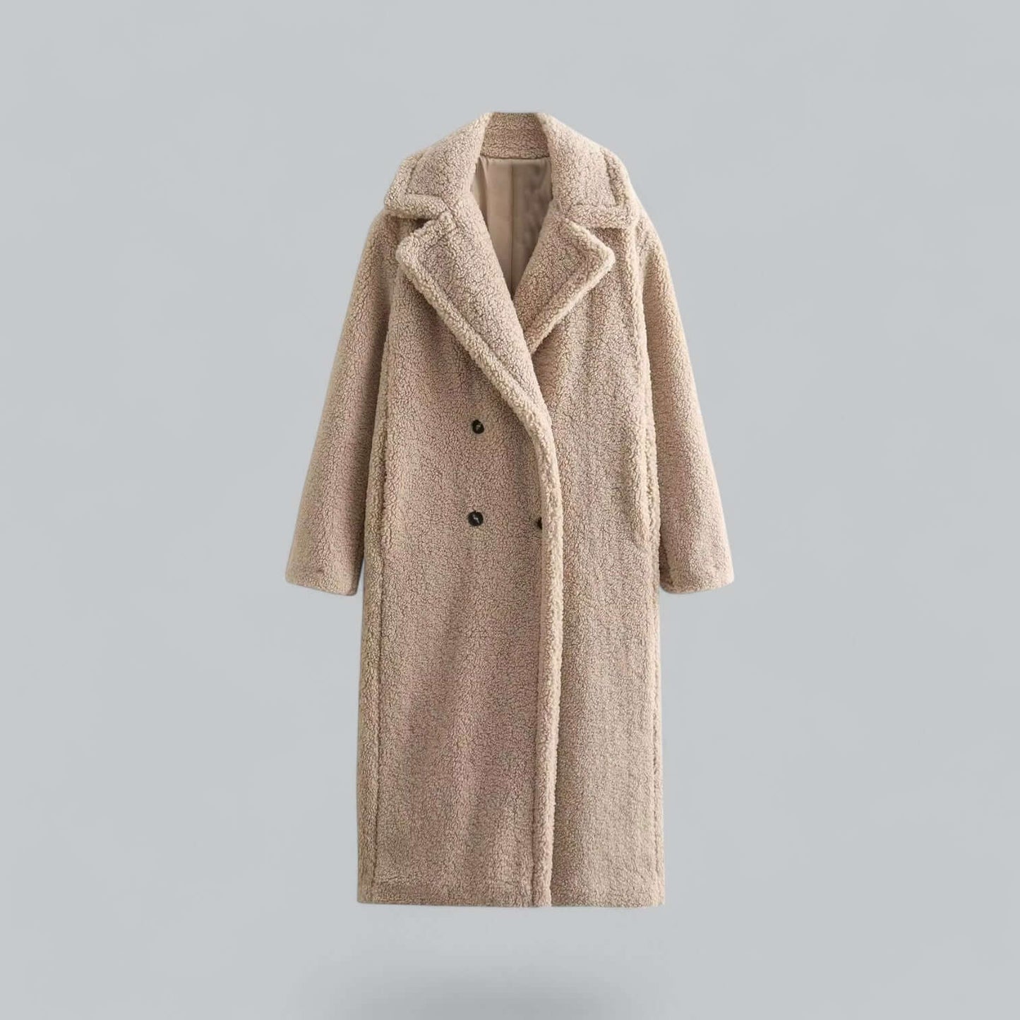 Women's Faux Fur Jacket with Teddy Look & Long Fit Dulcira