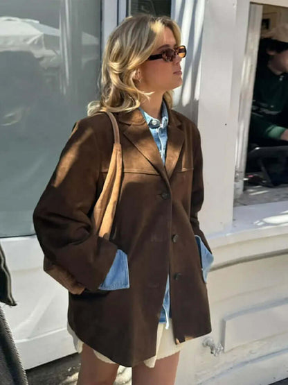 Dulcira | Suede Jacket Classic Brown Jacket