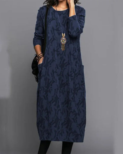 Dulcira | Long-Sleeved Pocket Dress with Print