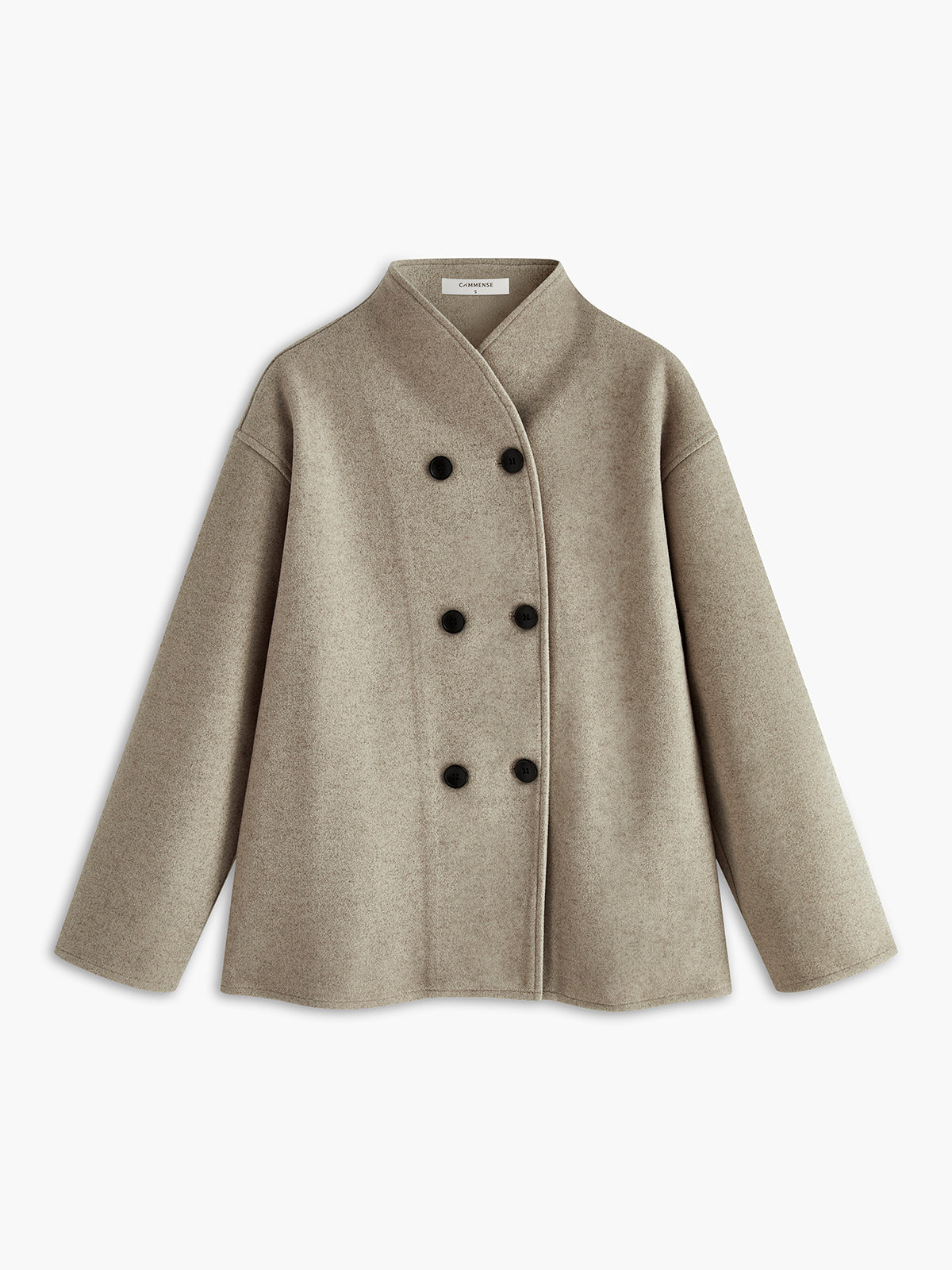 Dulcira | Button-Down-Jacket Women Short Beige Jacket with Modern Cut