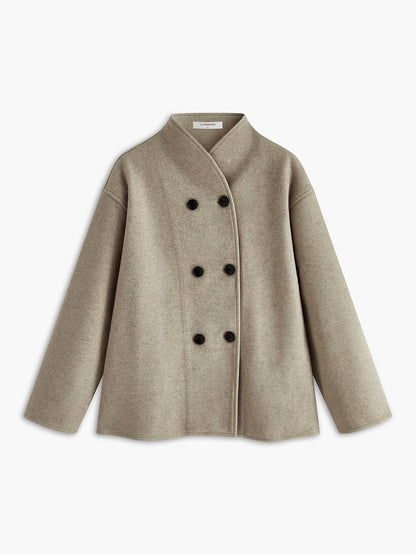 Dulcira | Button-Down-Jacket Women Short Beige Jacket with Modern Cut