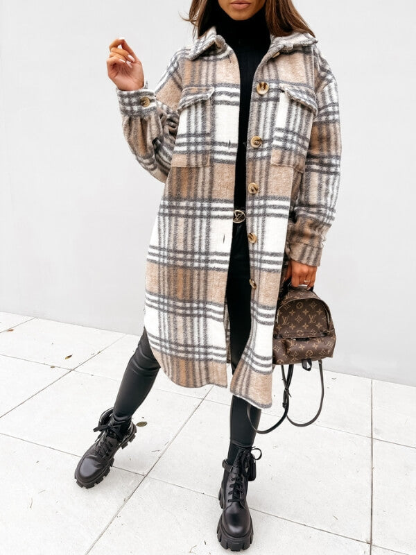 Dulcira | Long Checkered Women's Coat