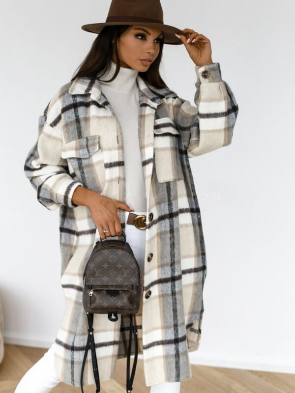Dulcira | Long Checkered Women's Coat