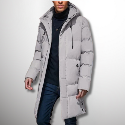 Dulcira | Men's Puffer Winter Jacket - Hooded Long Design
