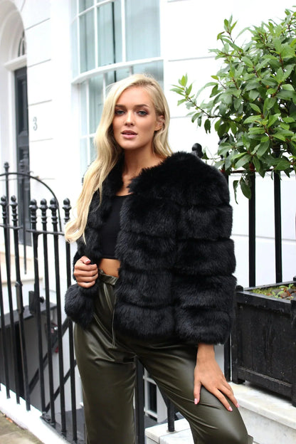 Dulcira | Warm Short Fluffy Jacket Faux Fur Coat for Women