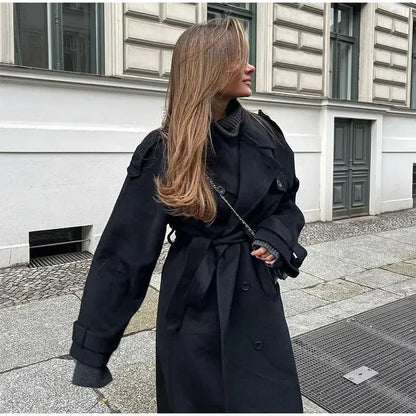 Dulcira | Women's Oversized Long Jacket with Lapel Collar