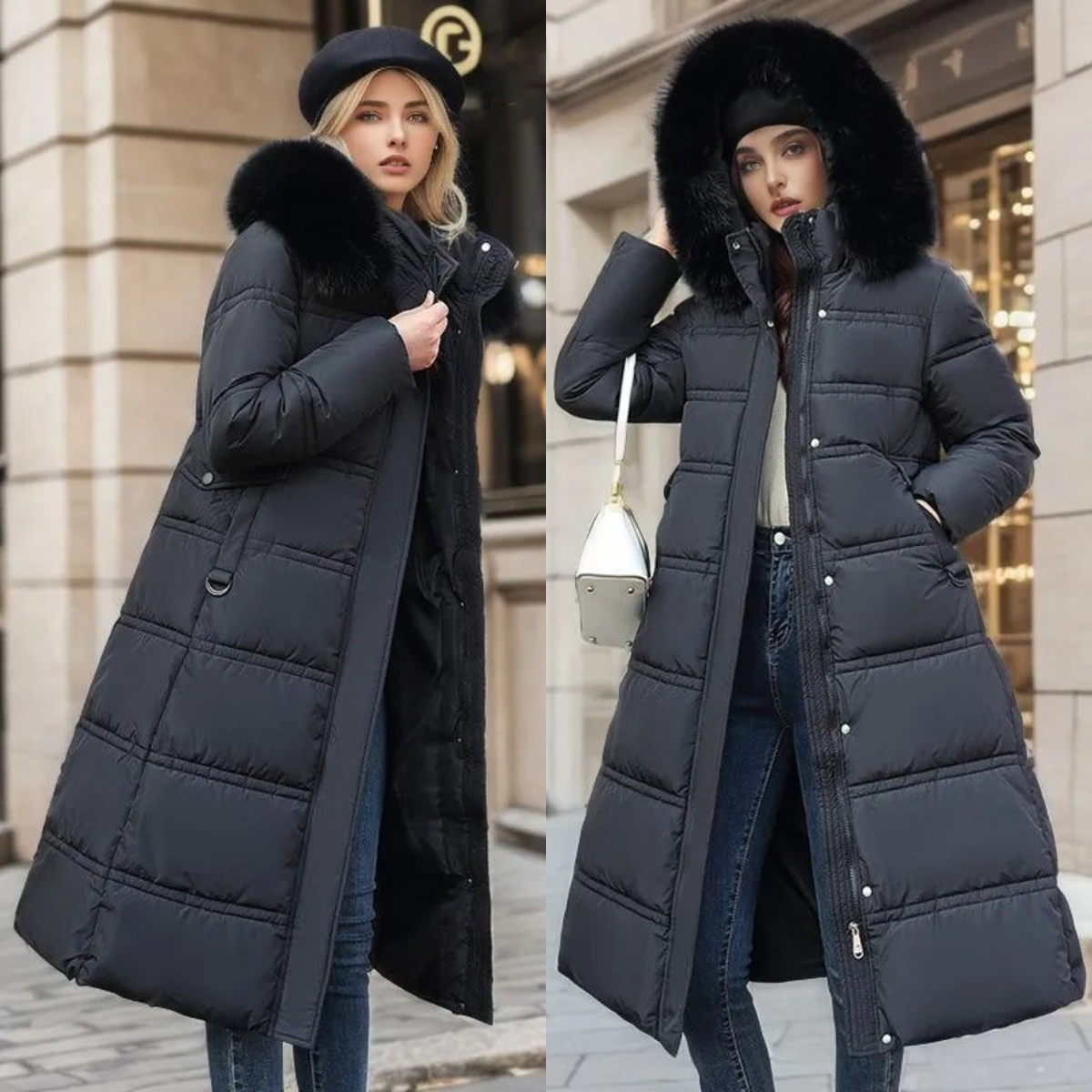 Dulcira | Luxurious Winter Coat with Faux Fur Collar