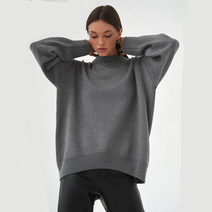Dulcira | Women chunky knit sweater with loose fit and casual V-neck