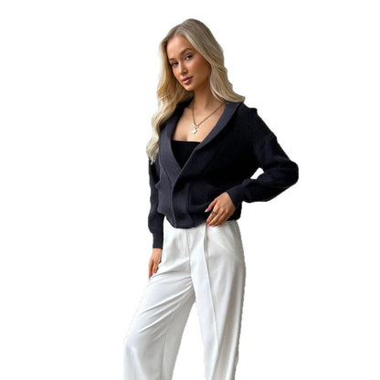 Dulcira | Women's cozy cardigan with large pockets and fashionable collar