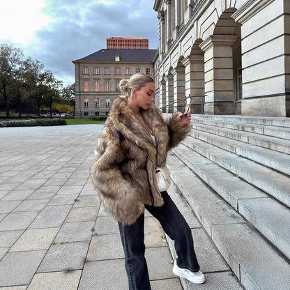 Women Luxury Faux Fur Jacket