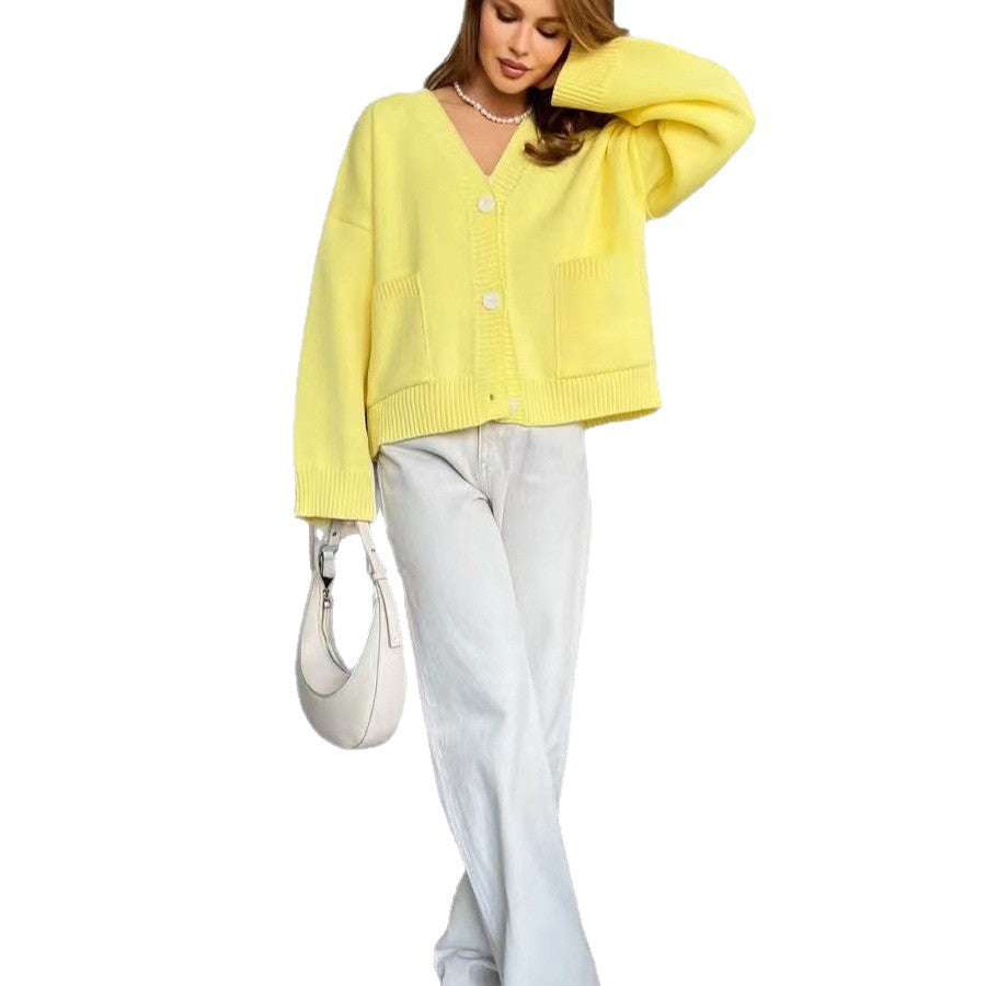 Dulcira | Women oversized cardigan with pockets and modern cut