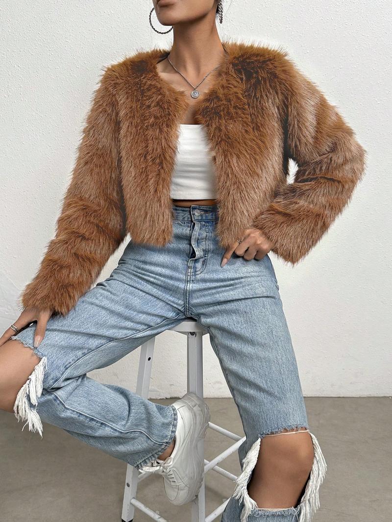 Dulcira | Women's Fluffy Short Jacket