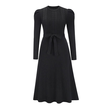 Dulcira | Knitted Midi Dress with Round Neckline