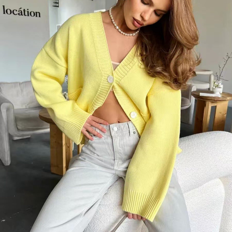 Dulcira | Women oversized cardigan with pockets and modern cut