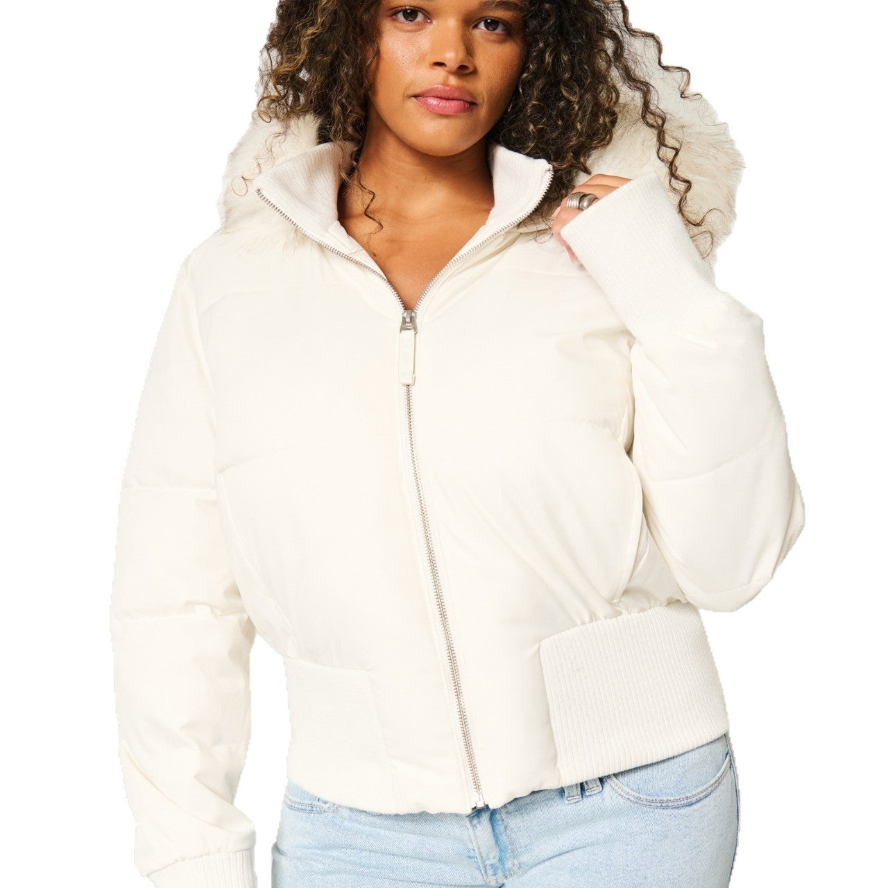 Dulcira | Women's Quilted Winter Jacket with Removable Hood and Elastic Cuffs
