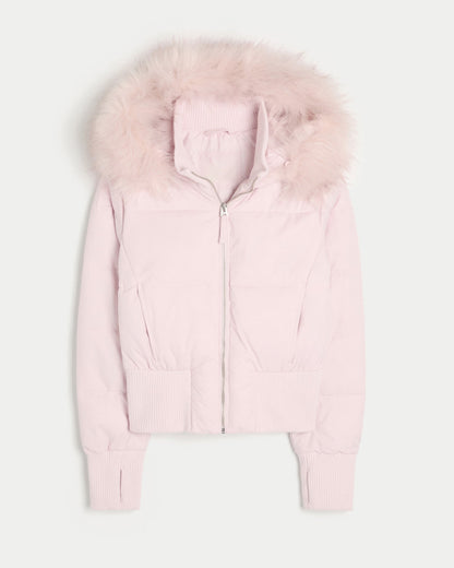 Dulcira | Women's Quilted Winter Jacket with Removable Hood and Elastic Cuffs