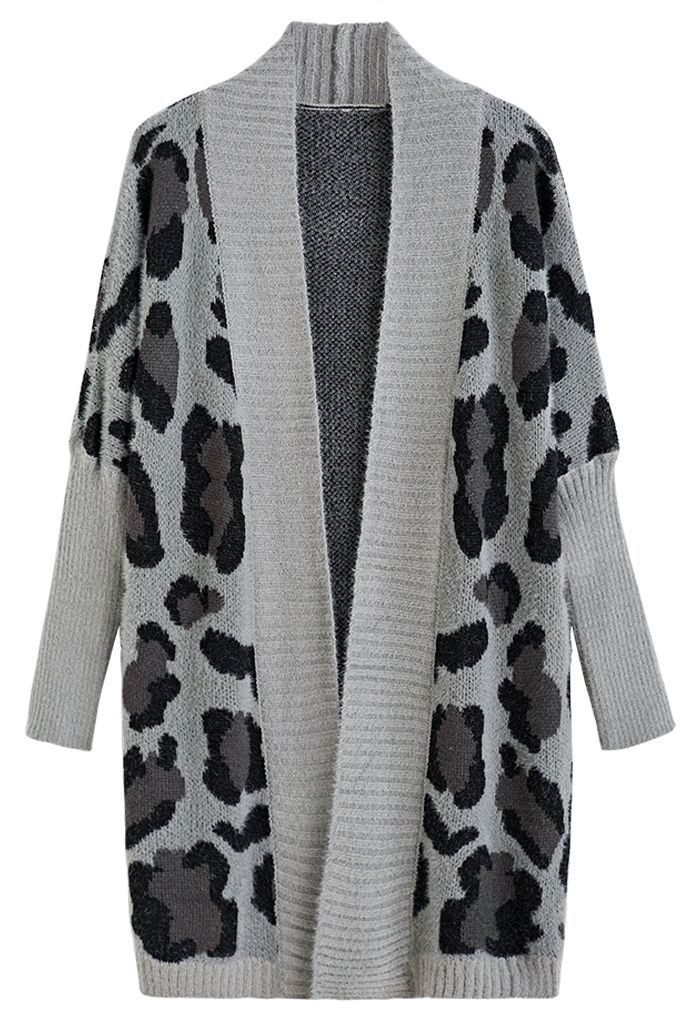 Dulcira | Women's Lightweight Cardigan with Modern Leopard Print and Open Front