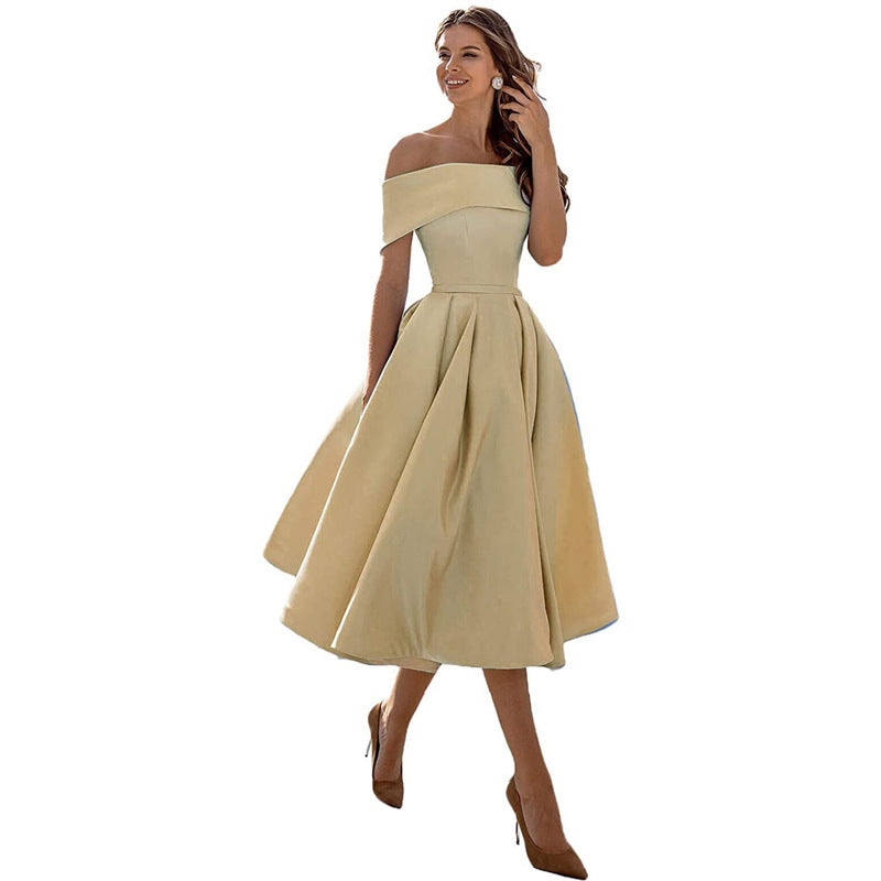 Dulcira | Versatile Strapless Satin Dress for Parties