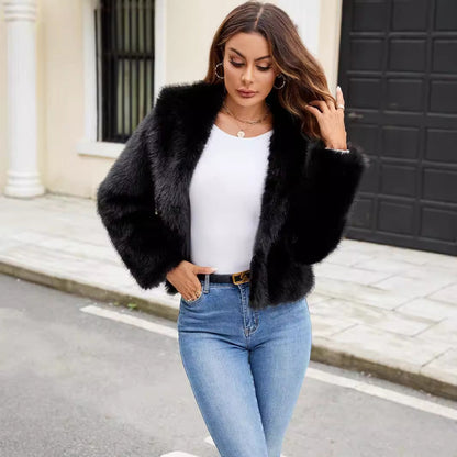 Dulcira | Ladies Elegant and Trendy Faux Fur Jacket