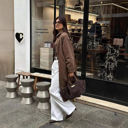 Dulcira | Women's stylish trench coat jacket with casual cut and belt