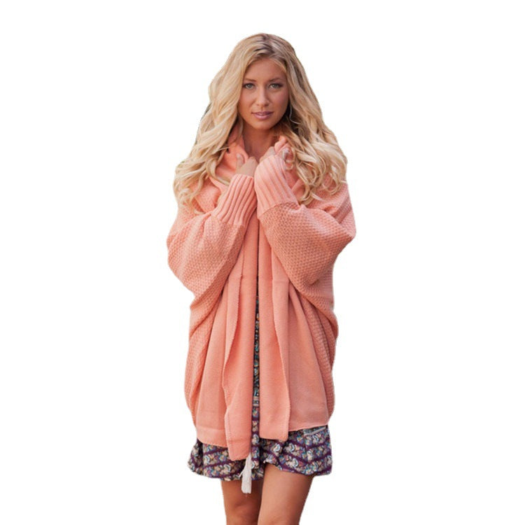 Dulcira | Ladies cozy cardigan with hood and open sides