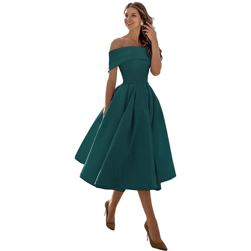 Dulcira | Versatile Strapless Satin Dress for Parties