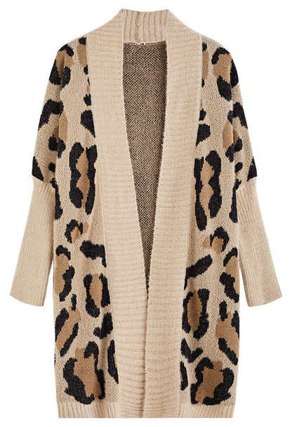 Dulcira | Women's Lightweight Cardigan with Modern Leopard Print and Open Front