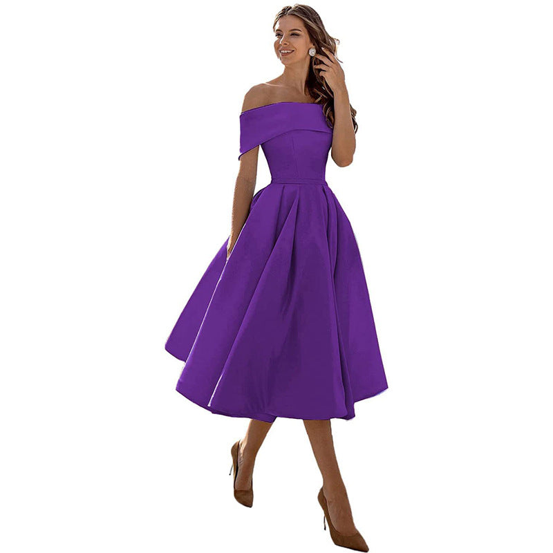 Dulcira | Versatile Strapless Satin Dress for Parties