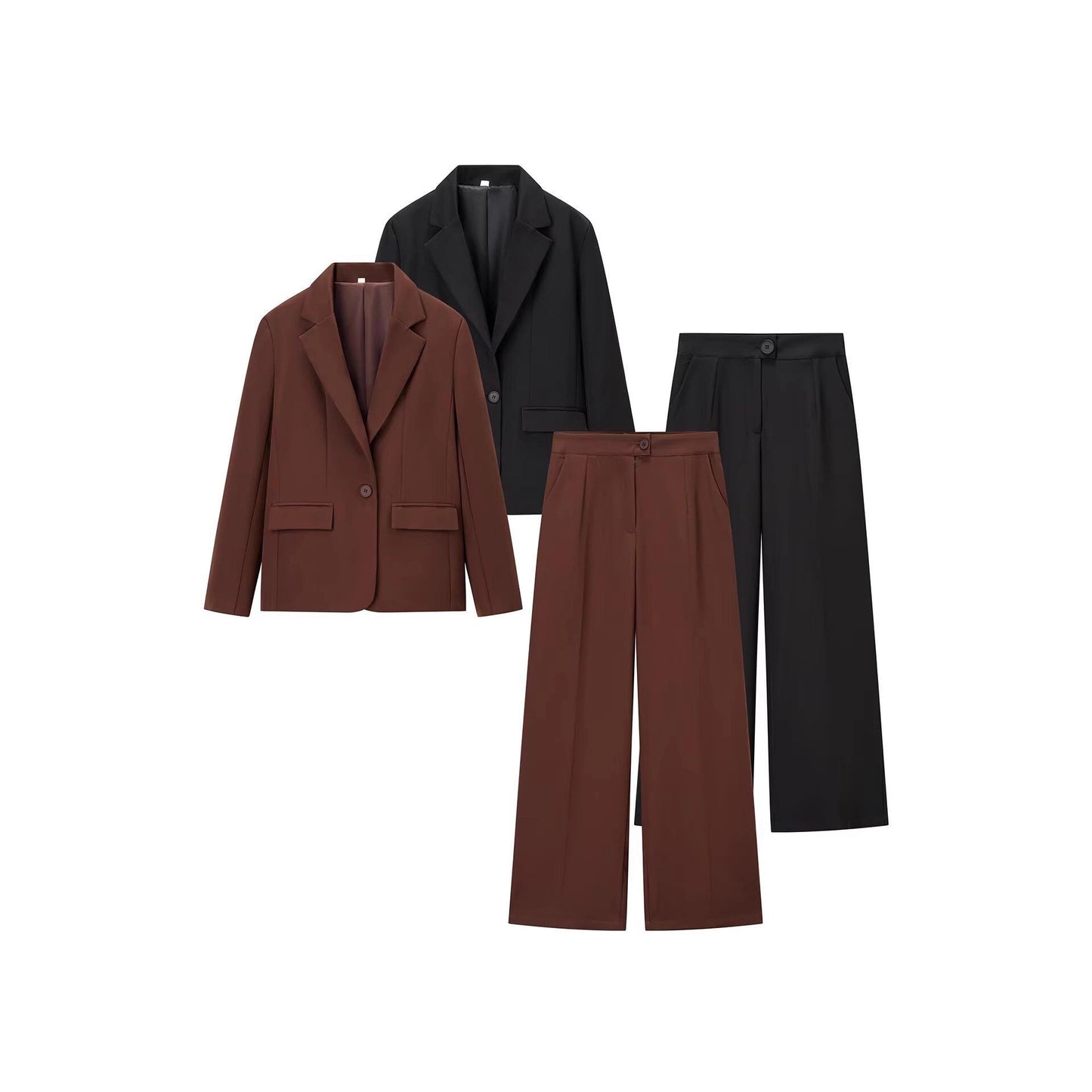 Dulcira | Ladies Elegant Business Set with Blazer and Wide Trousers